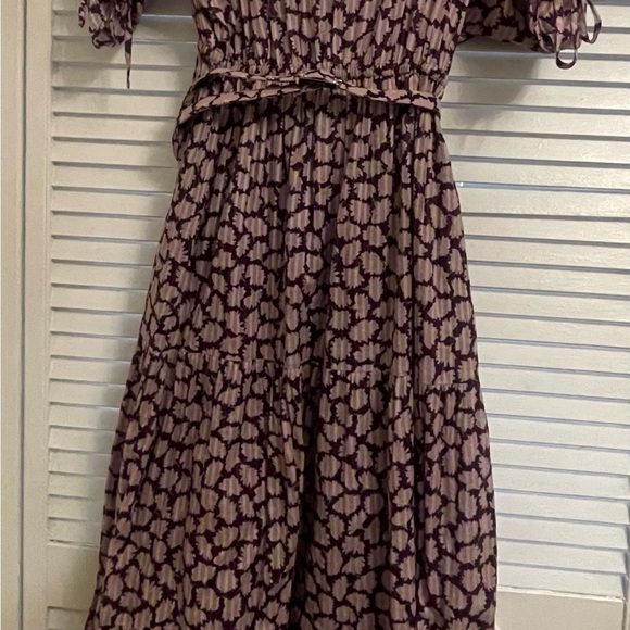 Purple Midi Sundress with Dolman Sleeves for Wedding Guest - Picture 7 of 8